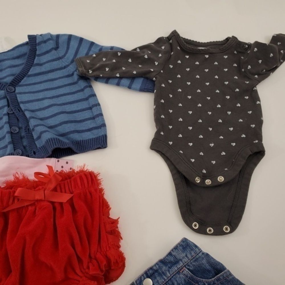 Girls Lot of 5 Size 3 6 Month One Piece Shorts Swe - Picture 5 of 6